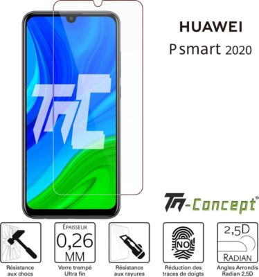 Protège écran TM CONCEPT Verre trempé pour Huawei P Smart 2020 Protège écran TM CONCEPT Verre trempé pour Huawei P Smart 2020
