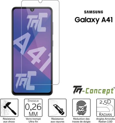 Protège écran TM CONCEPT Verre trempé pour Samsung Galaxy A41