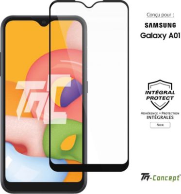Protège écran TM CONCEPT Verre trempé pour Samsung A01 - Noir Protège écran TM CONCEPT Verre trempé pour Samsung A01 - Noir