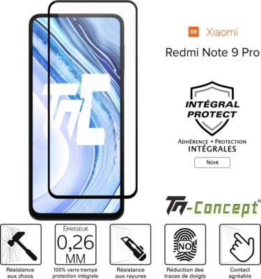 Protège écran TM CONCEPT Verre trempé Xiaomi Redmi Note 9 Pro