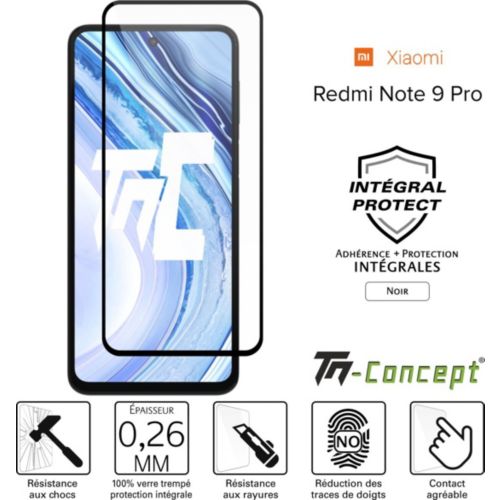 Protège écran sur mesure TM CONCEPT Verre trempé Redmi Note 12 Pro Plus  Noir