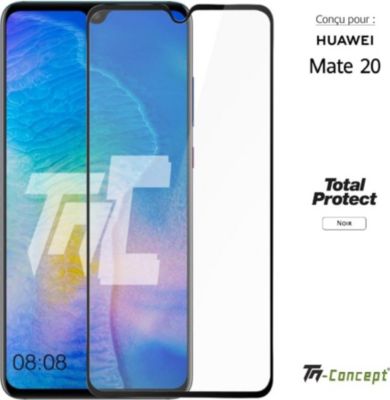Protège écran TM CONCEPT Verre trempé pour Huawei Mate 20  - Noir Protège écran TM CONCEPT Verre trempé pour Huawei Mate 20  - Noir