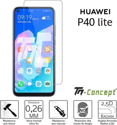Protège écran TM CONCEPT Verre trempé pour Huawei P40 Lite