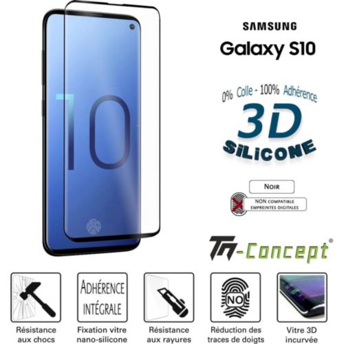 Protège écran TM CONCEPT Verre trempé 3D pour Samsung Galaxy S10 | Boulanger