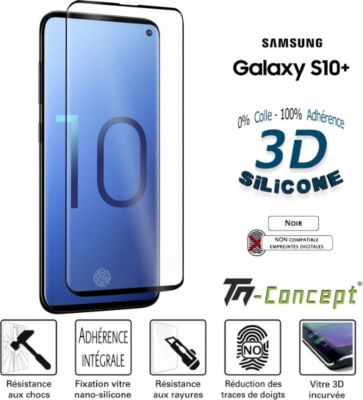 Protège écran TM CONCEPT Verre trempé 3D Samsung Galaxy S10 Plus Protège écran TM CONCEPT Verre trempé 3D Samsung Galaxy S10 Plus