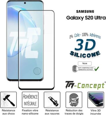 Protège écran TM CONCEPT Verre trempé 3D Samsung Galaxy S20 Ultra Protège écran TM CONCEPT Verre trempé 3D Samsung Galaxy S20 Ultra