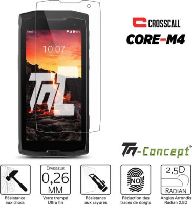 Protège écran TM CONCEPT Verre trempé pour Crosscall Core M4 Protège écran TM CONCEPT Verre trempé pour Crosscall Core M4