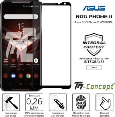 Protège écran TM CONCEPT Verre trempé intégral - Asus ROG Phone 2 Protège écran TM CONCEPT Verre trempé intégral - Asus ROG Phone 2