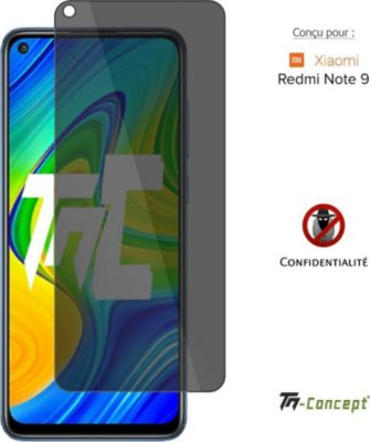 Protège écran TM CONCEPT Verre trempé teinté Xiaomi Redmi Note 9