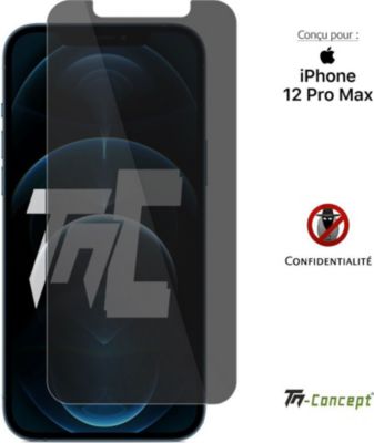 Protège écran TM CONCEPT Verre trempé teinté - iPhone 12 Pro Max