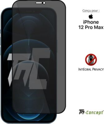 Protège écran TM CONCEPT Verre teinté pour iPhone 12 Pro Max Noir Protège écran TM CONCEPT Verre teinté pour iPhone 12 Pro Max Noir