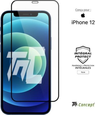 Protège écran TM CONCEPT Verre trempé intégral - iPhone 12 - Noir Protège écran TM CONCEPT Verre trempé intégral - iPhone 12 - Noir