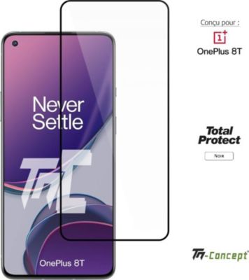 Protège écran TM CONCEPT Verre trempé pour OnePlus 8T - Noir