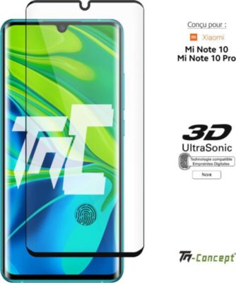Protège écran TM CONCEPT Verre trempé 3D Xiaomi Mi Note 10 - Noir