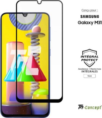 Protège écran TM CONCEPT Verre trempé pour Samsung M31 - Noir