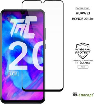 Protège écran TM CONCEPT Verre trempé pour Honor 20 Lite - Noir