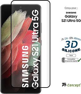 Verre Trempé Samsung Galaxy S21 Ultra Full Cover, Adhésion Totale Lampe UV  - Français