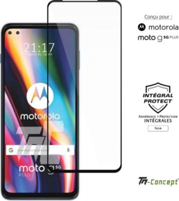 Protège écran TM CONCEPT Verre trempé pour Motorola G 5G + Noir