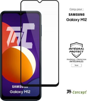 Protège écran TM CONCEPT Verre trempé pour Samsung M12 - Noir