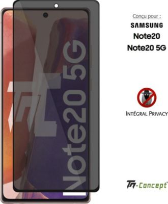 Protège écran TM CONCEPT Verre trempé teinté Samsung Note 20 Noir Protège écran TM CONCEPT Verre trempé teinté Samsung Note 20 Noir