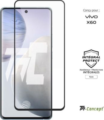Protège écran TM CONCEPT Verre trempé intégral pour Vivo X60 Noir