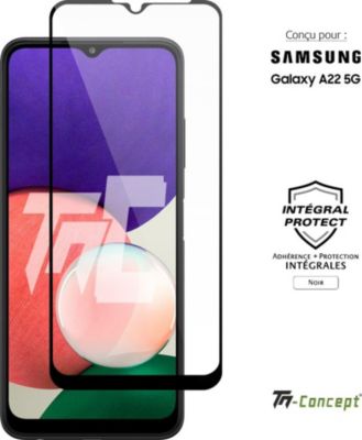 Protège écran TM CONCEPT Verre trempé Samsung Galaxy A22 5G Noir Protège écran TM CONCEPT Verre trempé Samsung Galaxy A22 5G Noir