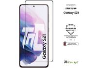 Protège écran TM CONCEPT Verre trempé - Samsung Galaxy S21 - Noir