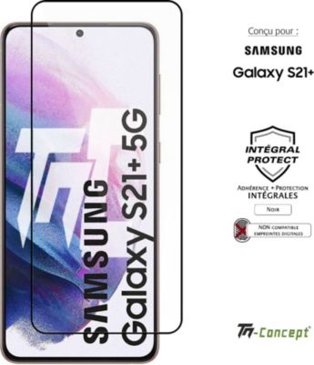 Protège écran TM CONCEPT Verre trempé Samsung Galaxy S21+ Noir Protège écran TM CONCEPT Verre trempé Samsung Galaxy S21+ Noir