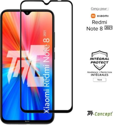 Protège écran TM CONCEPT Verre trempé intégral Redmi Note 8 2021 Protège écran TM CONCEPT Verre trempé intégral Redmi Note 8 2021