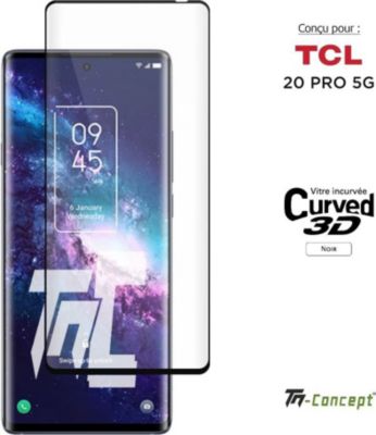 Protège écran TM CONCEPT Verre trempé 3D pour TCL 20 Pro 5G Noir