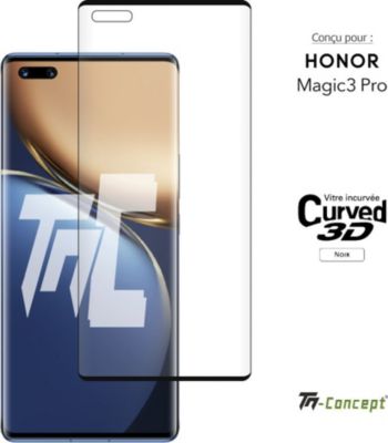Protège écran TM CONCEPT Verre trempé 3D - Honor Magic 3 Pro Noir