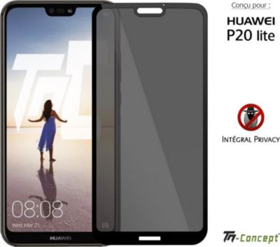 Protège écran TM CONCEPT Verre trempé teinté Huawei P20 Lite Noir Protège écran TM CONCEPT Verre trempé teinté Huawei P20 Lite Noir