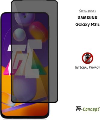 Protège écran TM CONCEPT Verre trempé teinté Samsung M31S - Noir