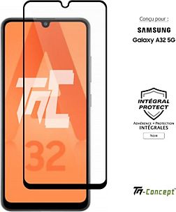 Protège écran TM CONCEPT Verre trempé Samsung Galaxy A32 5G Noir
