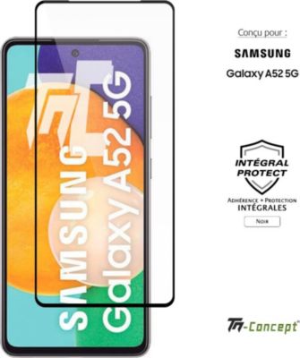 Protège écran TM CONCEPT Verre trempé Samsung Galaxy A52 5G Noir Protège écran TM CONCEPT Verre trempé Samsung Galaxy A52 5G Noir