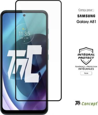 Protège écran TM CONCEPT Verre trempé pour Samsung A81 - Noir