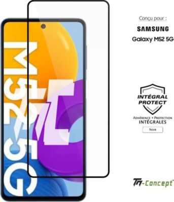Protège écran TM CONCEPT Verre trempé pour Samsung M52 5G - Noir