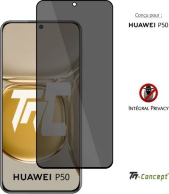 Protège écran TM CONCEPT Verre trempé teinté pour Huawei P50 Noir Protège écran TM CONCEPT Verre trempé teinté pour Huawei P50 Noir