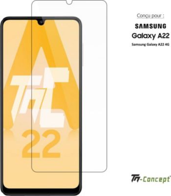 Protège écran TM CONCEPT Verre trempé pour Samsung Galaxy A22 4G Protège écran TM CONCEPT Verre trempé pour Samsung Galaxy A22 4G