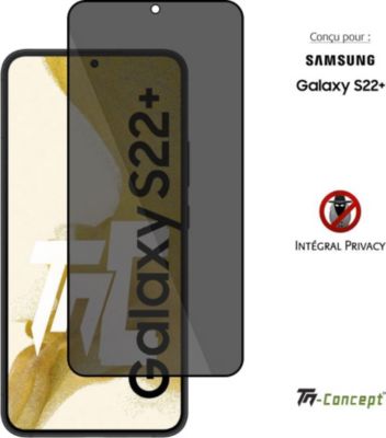 Protège écran TM CONCEPT Verre trempé teinté - Samsung S22+ Noir