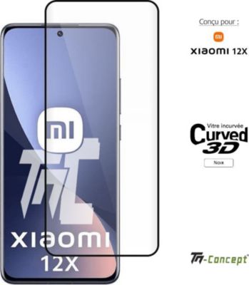 Protège écran TM CONCEPT Verre trempé 3D pour Xiaomi 12X - Noir
