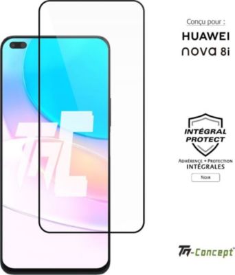 Protège écran TM CONCEPT Verre trempé pour Huawei Nova 8i - Noir