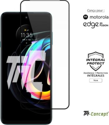 Protège écran TM CONCEPT Verre trempé Motorola Edge20 Fusion Noir