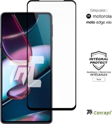 Protège écran TM CONCEPT Verre trempé pour Motorola Edge X30 Noir