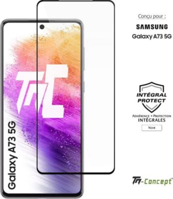 Protège écran TM CONCEPT Verre trempé pour Samsung A73 Noir
