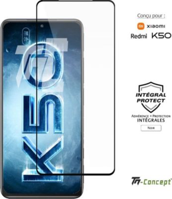 Protège écran TM CONCEPT Verre trempé pour Xiaomi Redmi K50 Noir