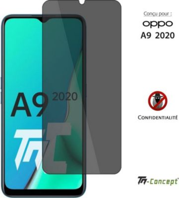 Protège écran TM CONCEPT Verre trempé teinté pour Oppo A9 2020