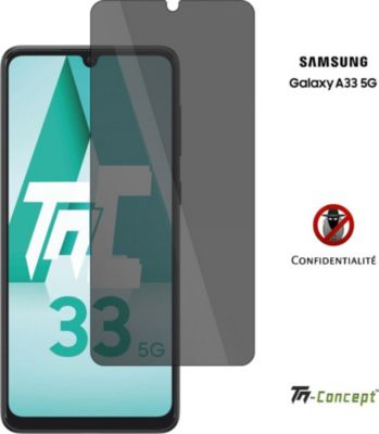 Protège écran TM CONCEPT Verre trempé teinté - Samsung Galaxy A33 Protège écran TM CONCEPT Verre trempé teinté - Samsung Galaxy A33