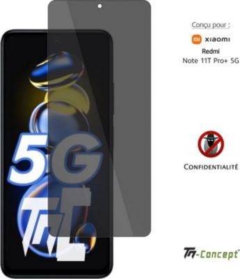 Protège écran TM CONCEPT Verre trempé teinté Redmi Note 11T Pro+