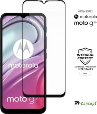 Protège écran TM CONCEPT Verre trempé pour Motorola Moto G20 Noir